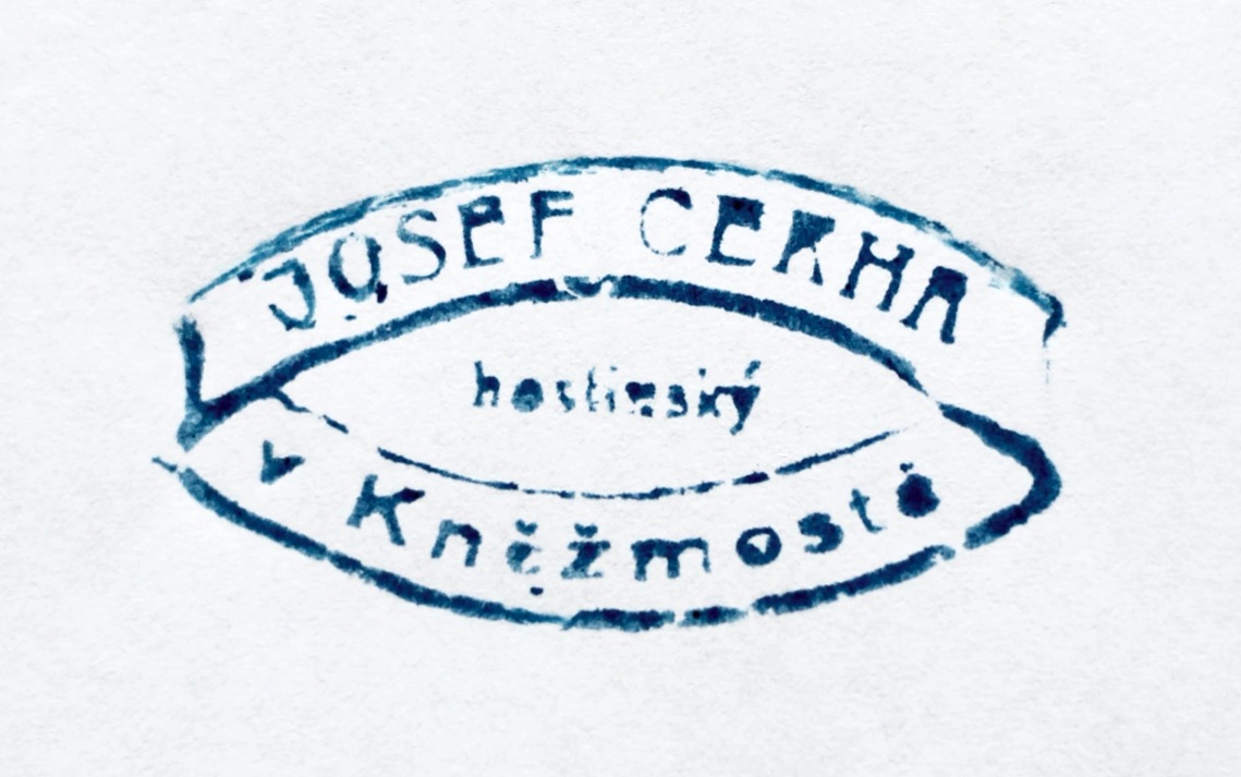Historické razítko Josef Cerha hostinský v Kněžmostě – autentická tradice od roku 1907